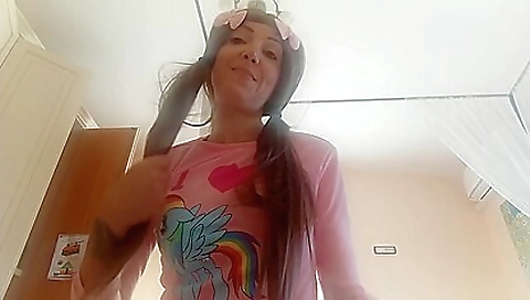 Sexy brunette hair shows off her sexy body