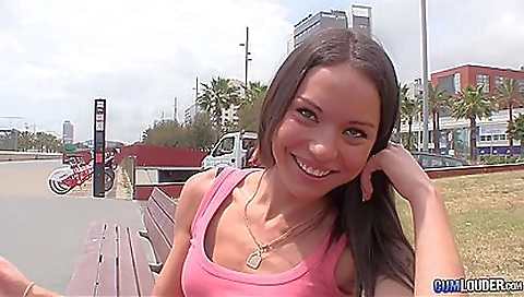 Sexy brunette swallows a load after sex